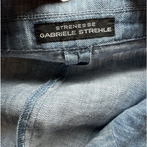 Strenesse Gabriele Strehle Heathered Blue Linen Blazer Women's size 6 - Picture 7 of 12